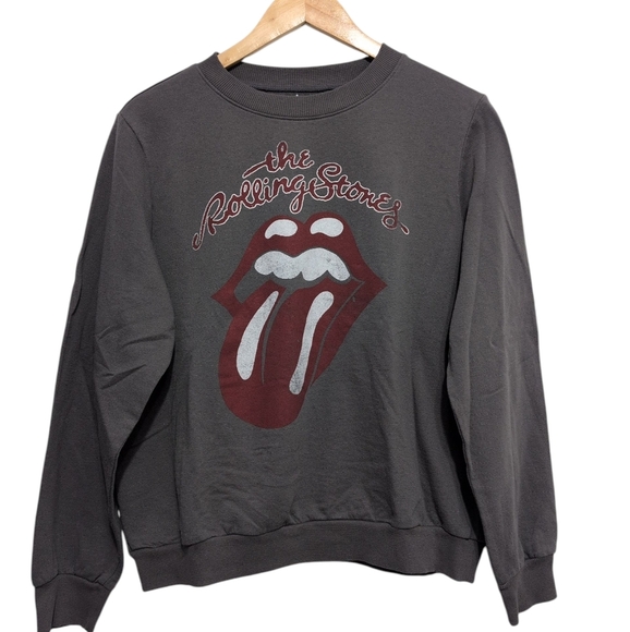 The Rolling Stones Thin Gray Sweatshirt Band Apparel Women's Size Large - Picture 1 of 9